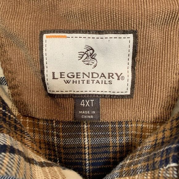 Legendary Whitetails Men’s 4XT Flannel Brown Cotton Long Sleeve Pockets Dad - Picture 3 of 10